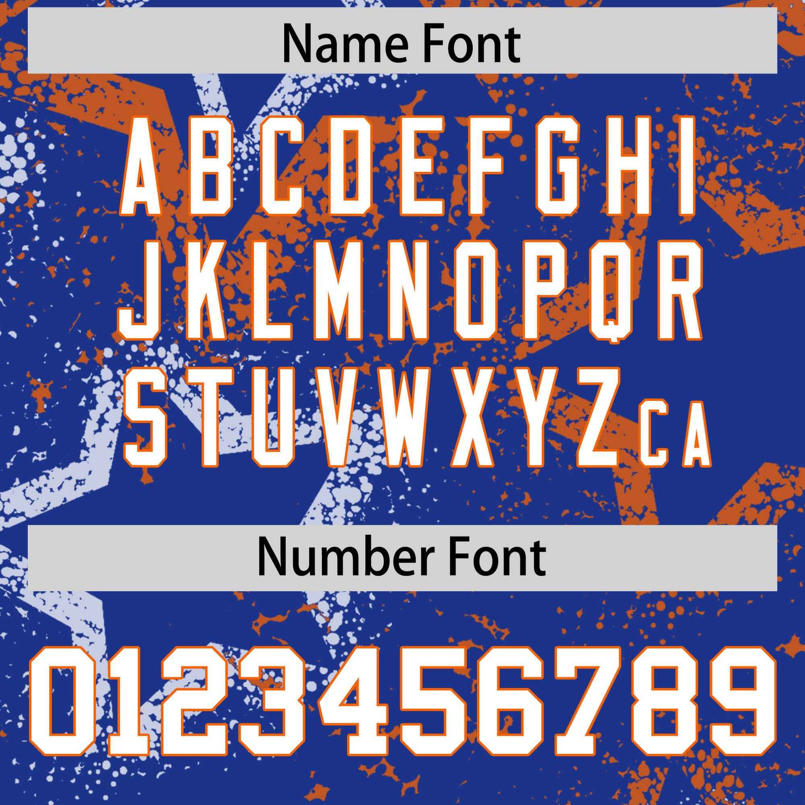 Custom Royal Blue White-Orange Mesh Star Football Jersey