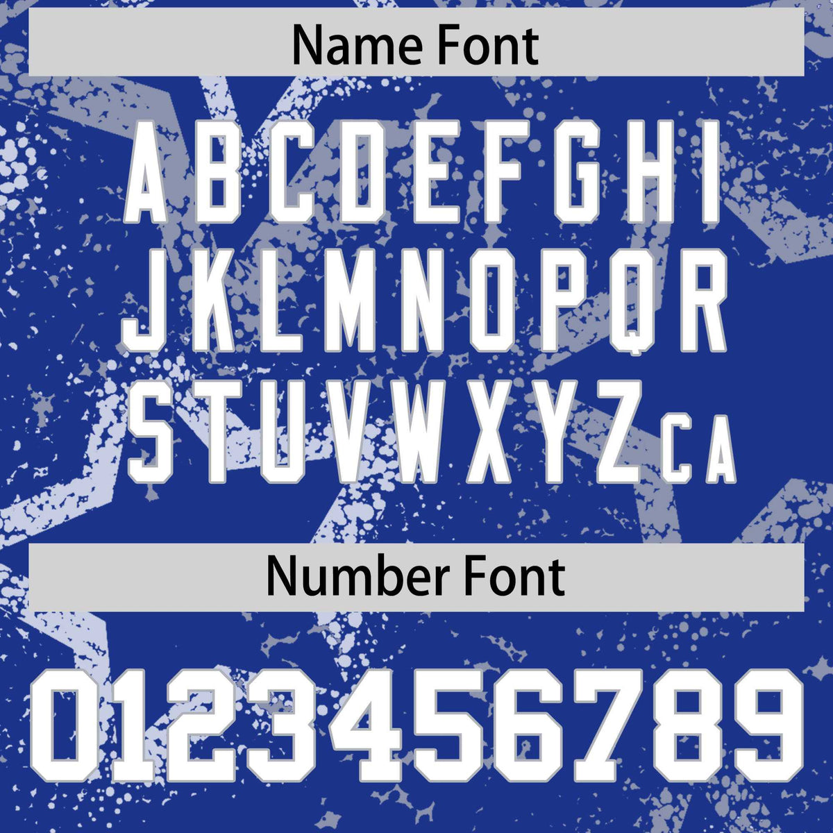 Custom Royal Blue Gray-White Mesh Star Football Jersey