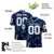 Custom Navy White-Light Blue Mesh Star Football Jersey