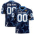 Custom Navy White-Light Blue Mesh Star Football Jersey