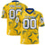 Custom Gold White-Royal Blue Mesh Star Football Jersey