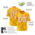 Custom Gold White-Orange Mesh Star Football Jersey