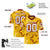 Custom Gold White-Crimson Mesh Star Football Jersey