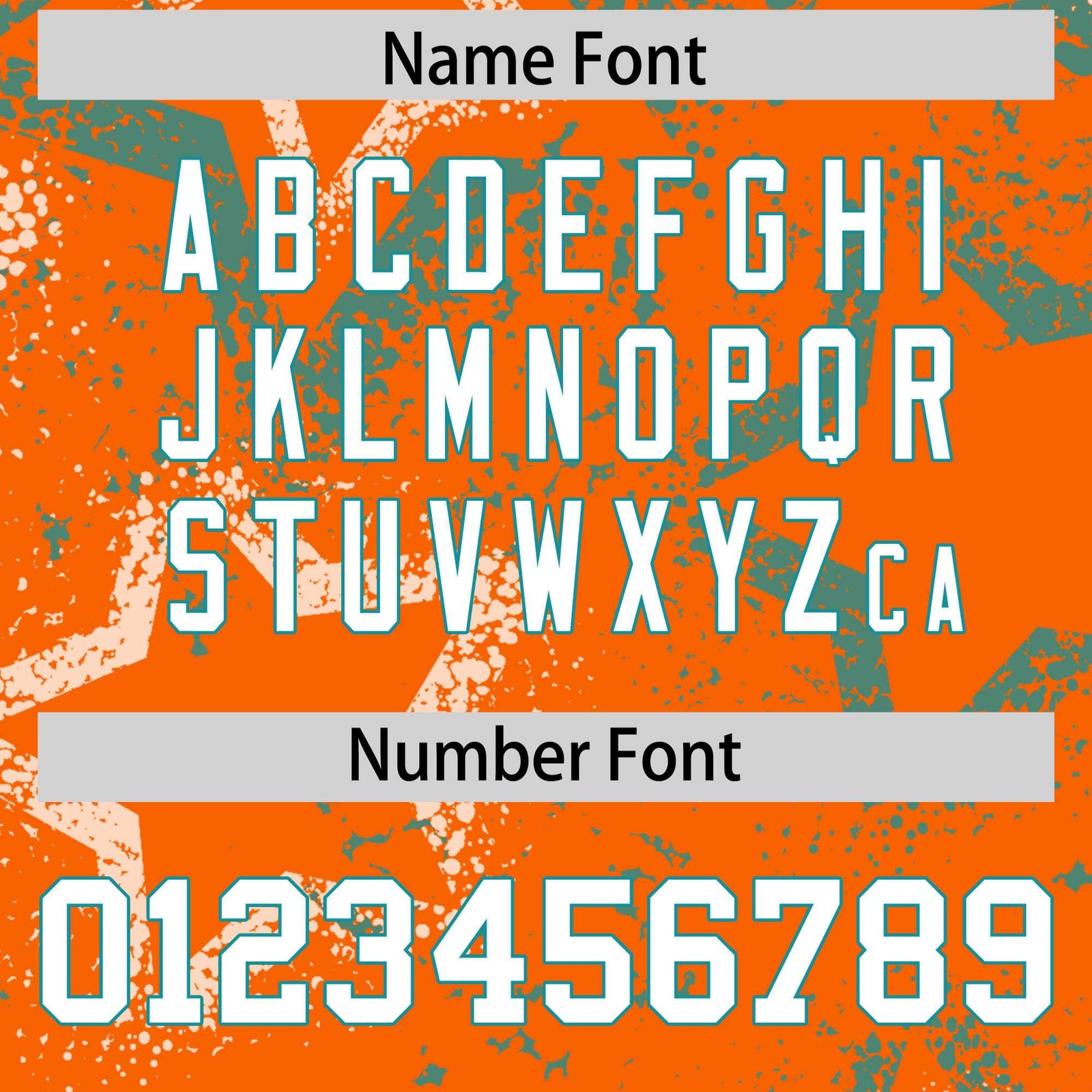 Custom Orange White-Aqua Mesh Star Football Jersey