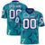 Custom Aqua White-Purple Mesh Star Football Jersey