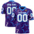 Custom Purple White-Powder Blue Mesh Star Football Jersey