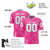 Custom Pink White-Gray Mesh Star Football Jersey