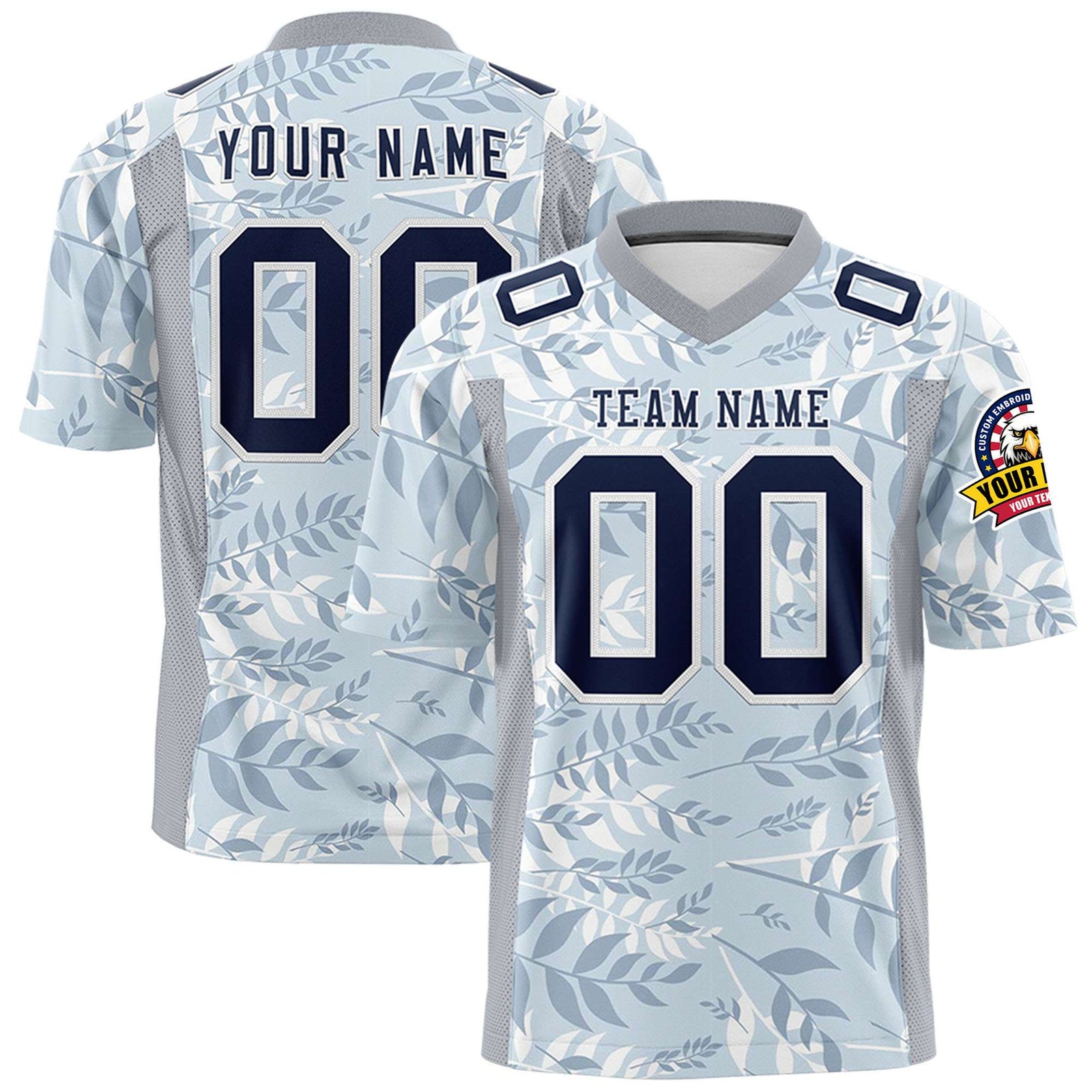 Custom Personalized Leaf Light Gray Graffiti Pattern Design Authentic Football Jersey