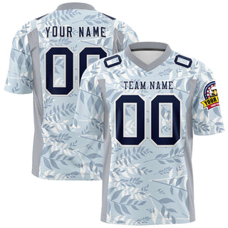 Camiseta de fútbol auténtica personalizada con diseño de grafiti de hoja gris claro