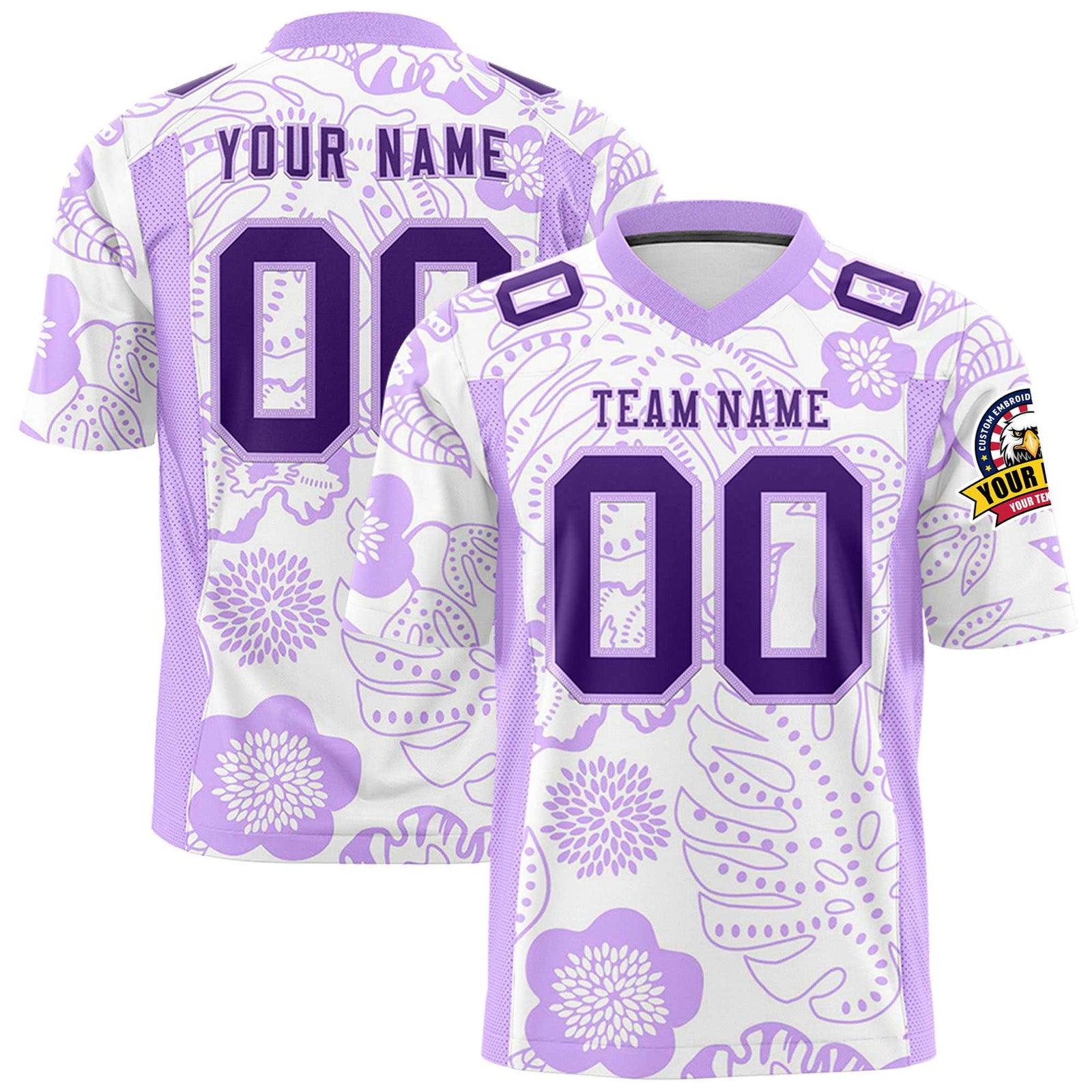 Custom Personalized Leaf Purple Graffiti Pattern Design Authentic Football Jersey
