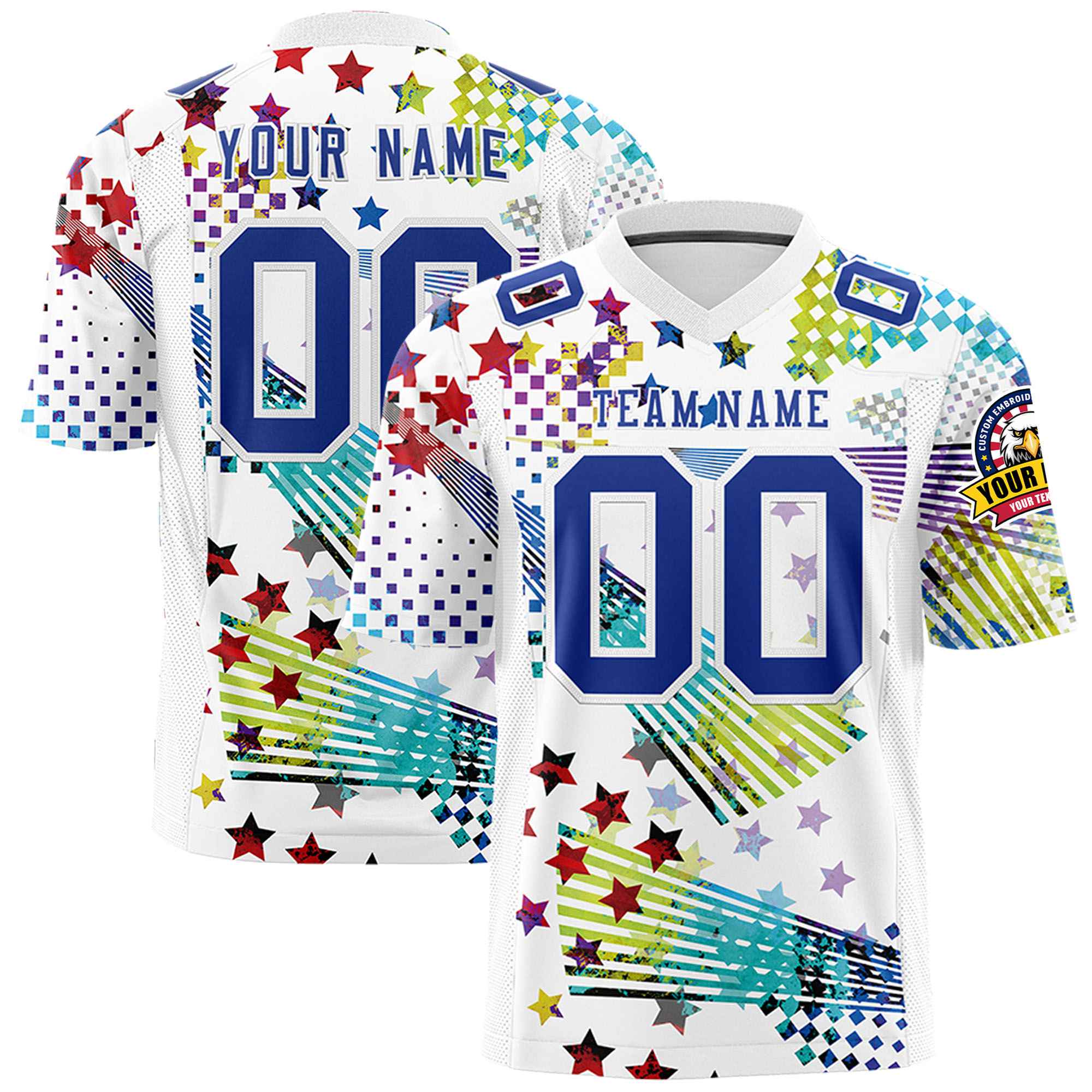 Custom Personalized Star Colorful Graffiti Pattern Design Authentic Football Jersey