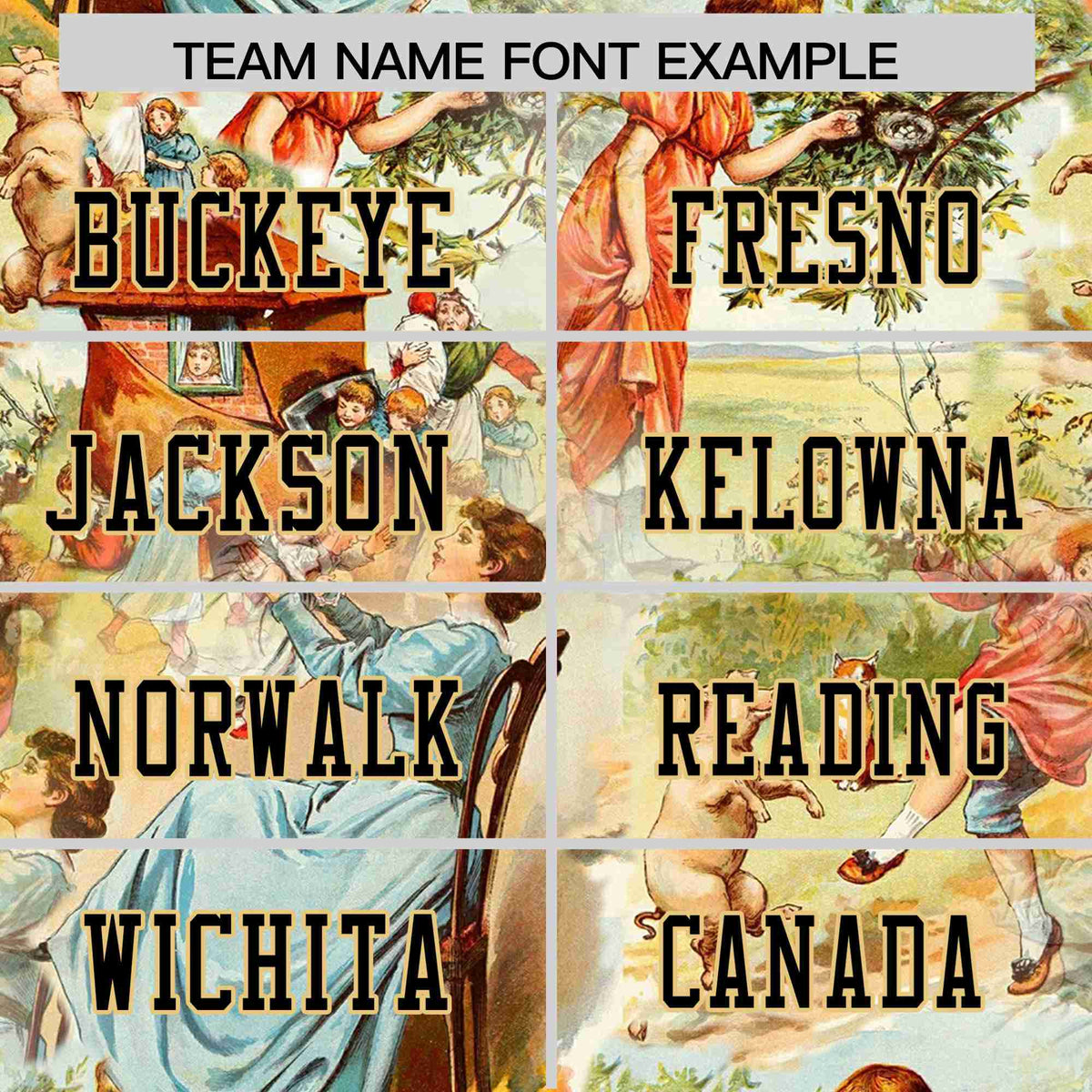 Custom Personalized Football Jersey - Vintage Storybook Design Personalized Name & Number