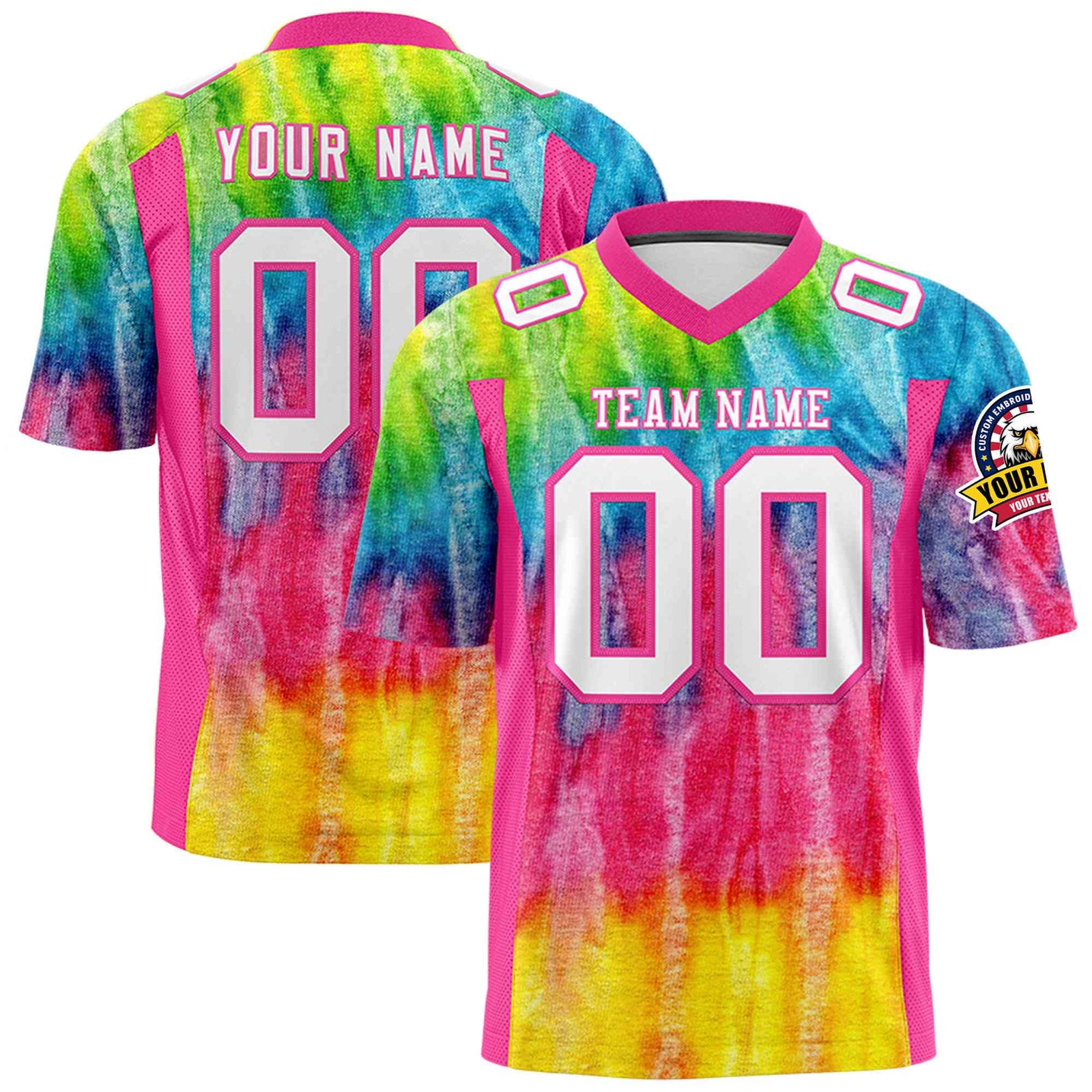 Custom Personalized Football Jersey Tie-Dye Vibes - Personalized Name & Number