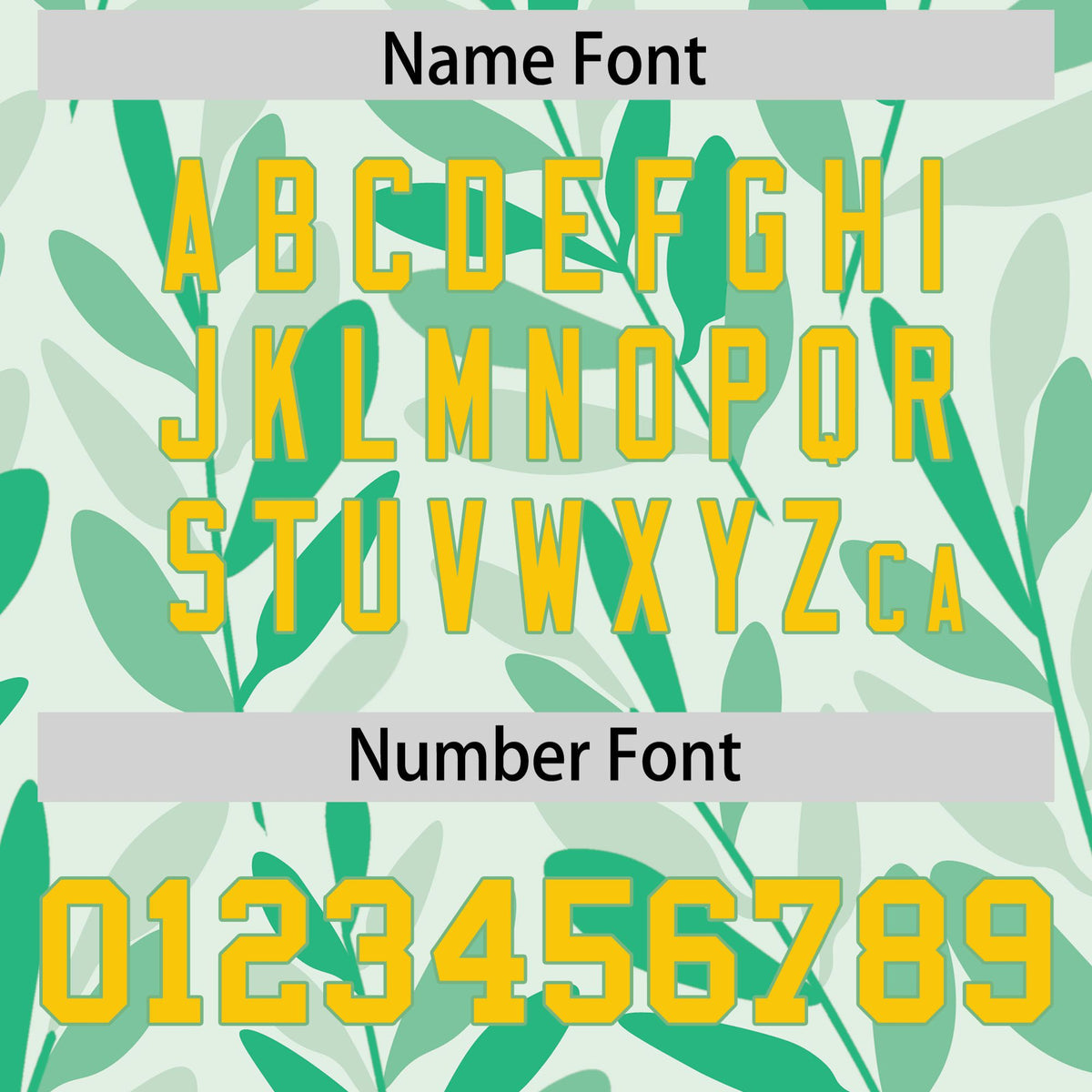 Custom Personalized Football Green Jersey - Nature-Inspired Leaf Pattern Personalized Name & Number