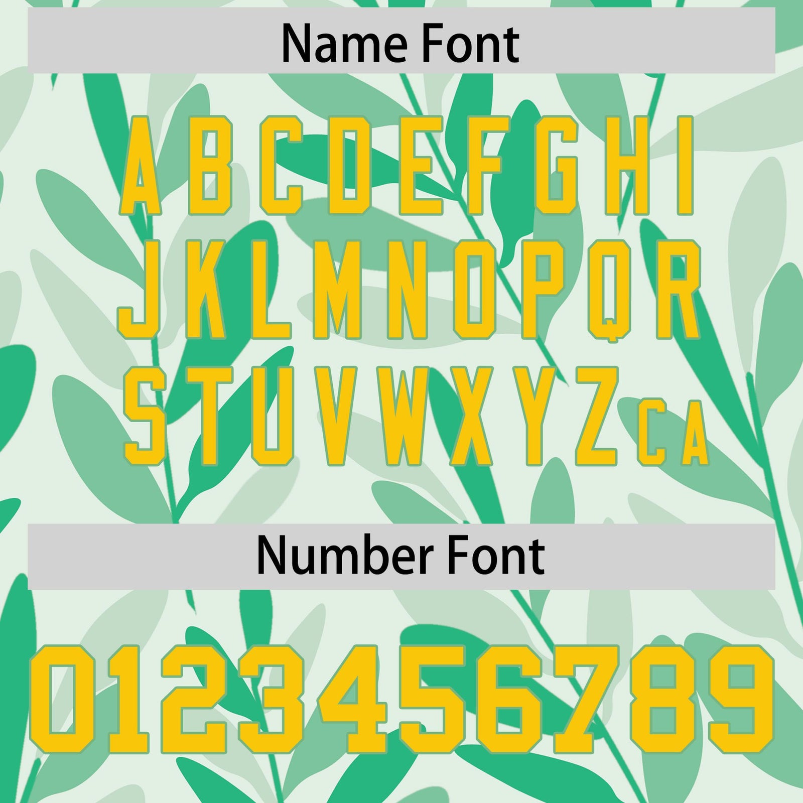 Custom Personalized Football Green Jersey - Nature-Inspired Leaf Pattern Personalized Name & Number