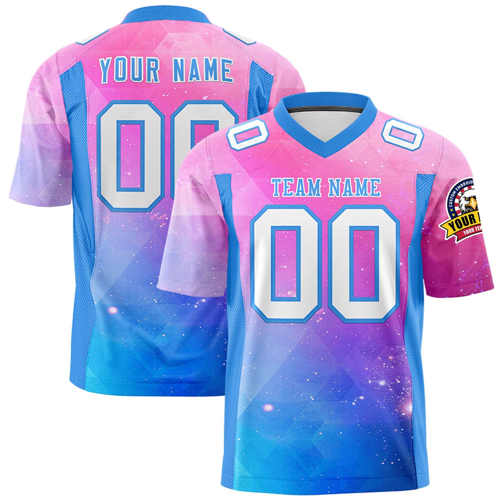Custom Football Jersey Cosmic Galaxy - Personalized Name & Number