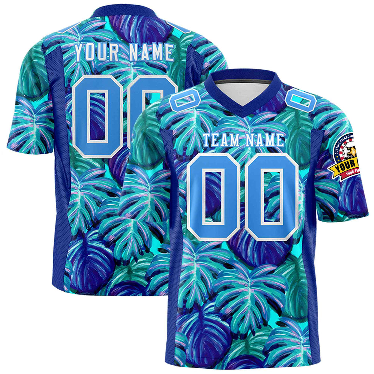 Custom Tropical Paradise Football Jersey Customizable Name &amp; Number