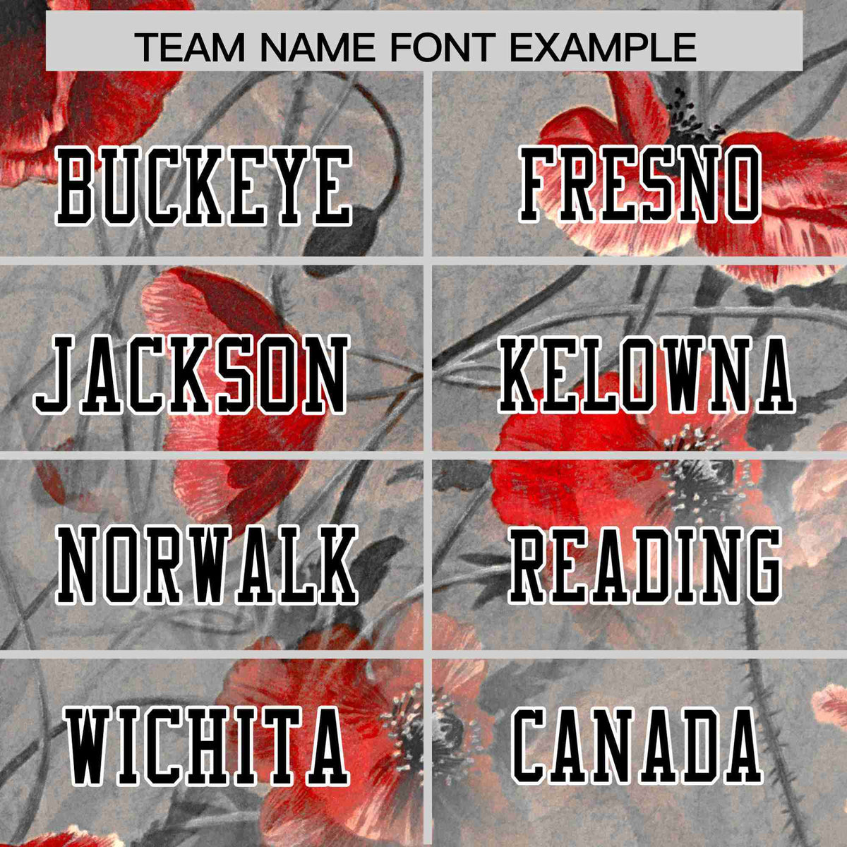 Custom Gray Football Jersey Personalized Name & Number, Vintage Poppy Design