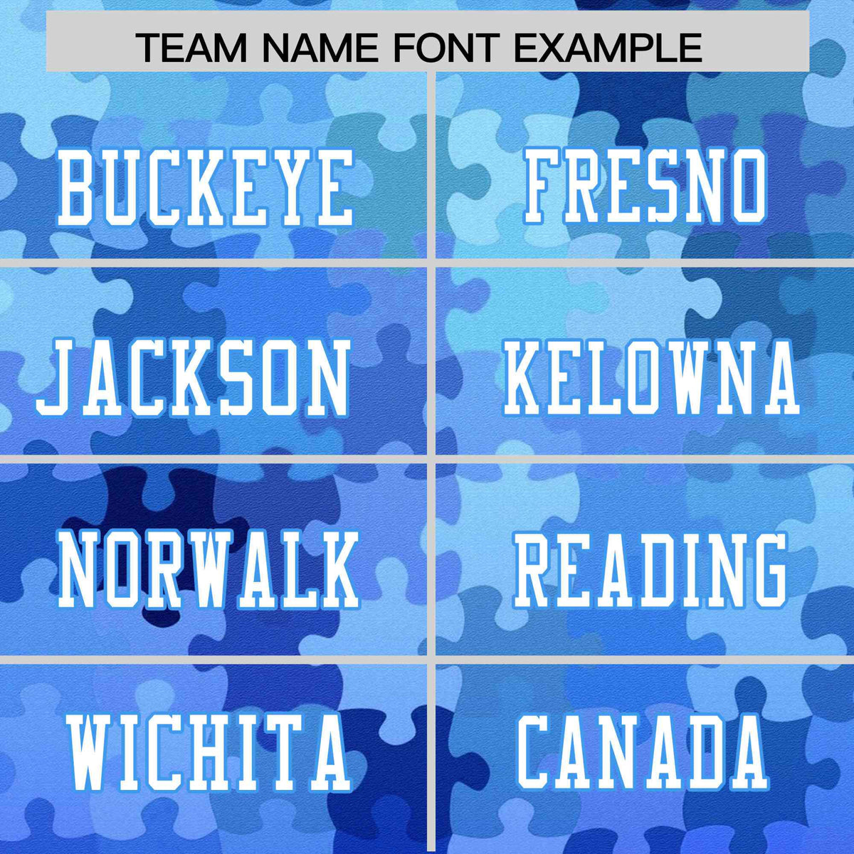 Custom Jigsaw Puzzle Football Jersey Sublimated Blue Customizable Name & Number