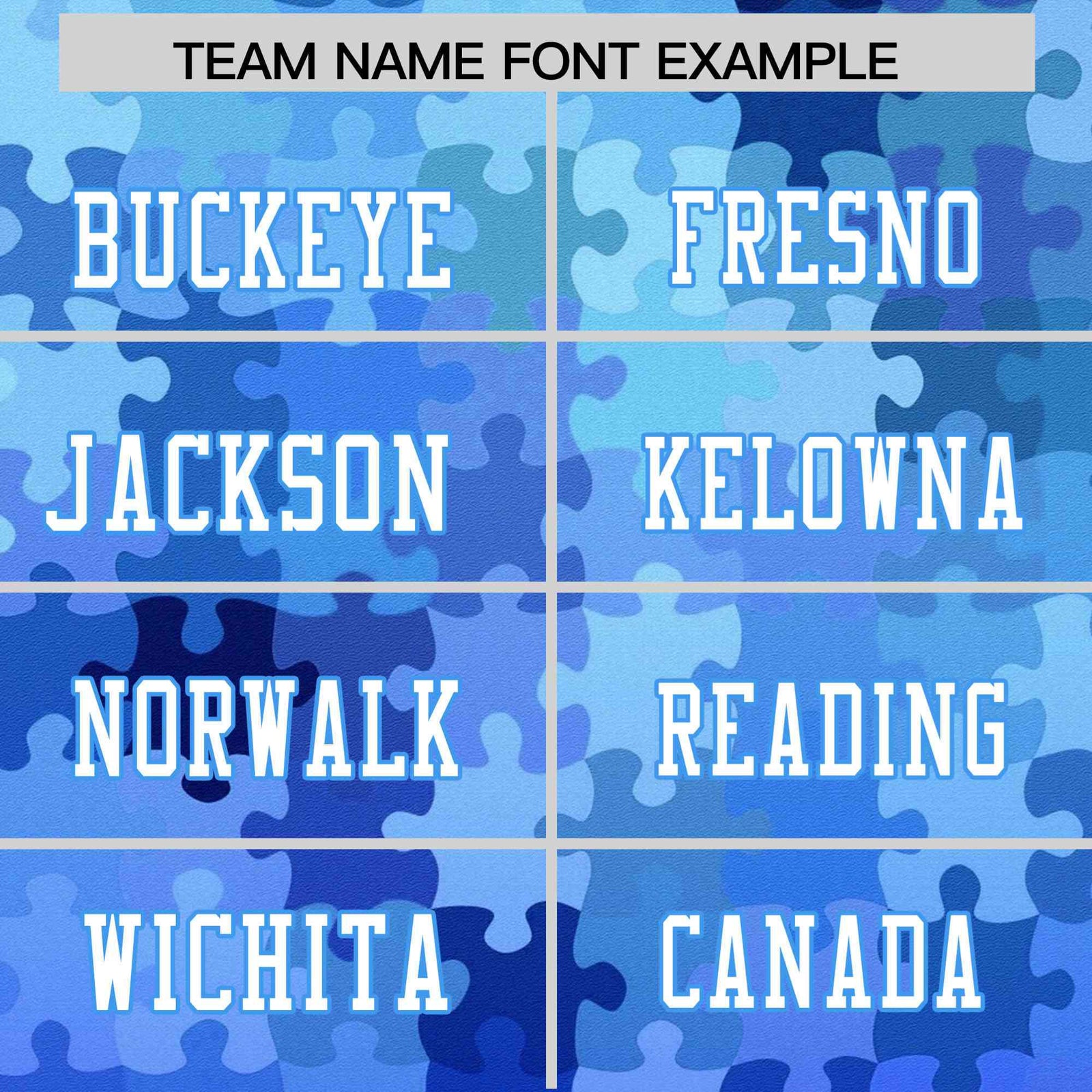 Custom Jigsaw Puzzle Football Jersey Sublimated Blue Customizable Name & Number