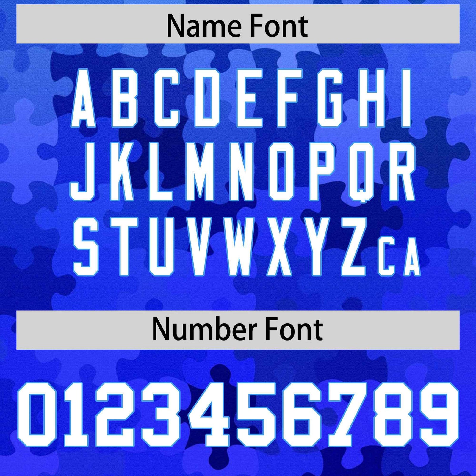 Custom Jigsaw Puzzle Football Jersey Sublimated Blue Customizable Name & Number