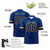 Custom Royal Blue Navy-Khaki Mesh Zebra Style Football Jersey