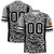 Custom Gray Black-White Mesh Zebra Style Football Jersey