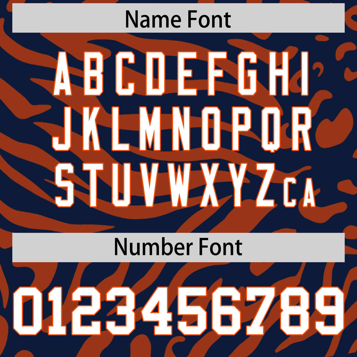 Custom Navy Orange-White Mesh Zebra Style Football Jersey