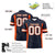 Custom Navy Orange-White Mesh Zebra Style Football Jersey