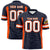 Custom Navy Orange-White Mesh Zebra Style Football Jersey