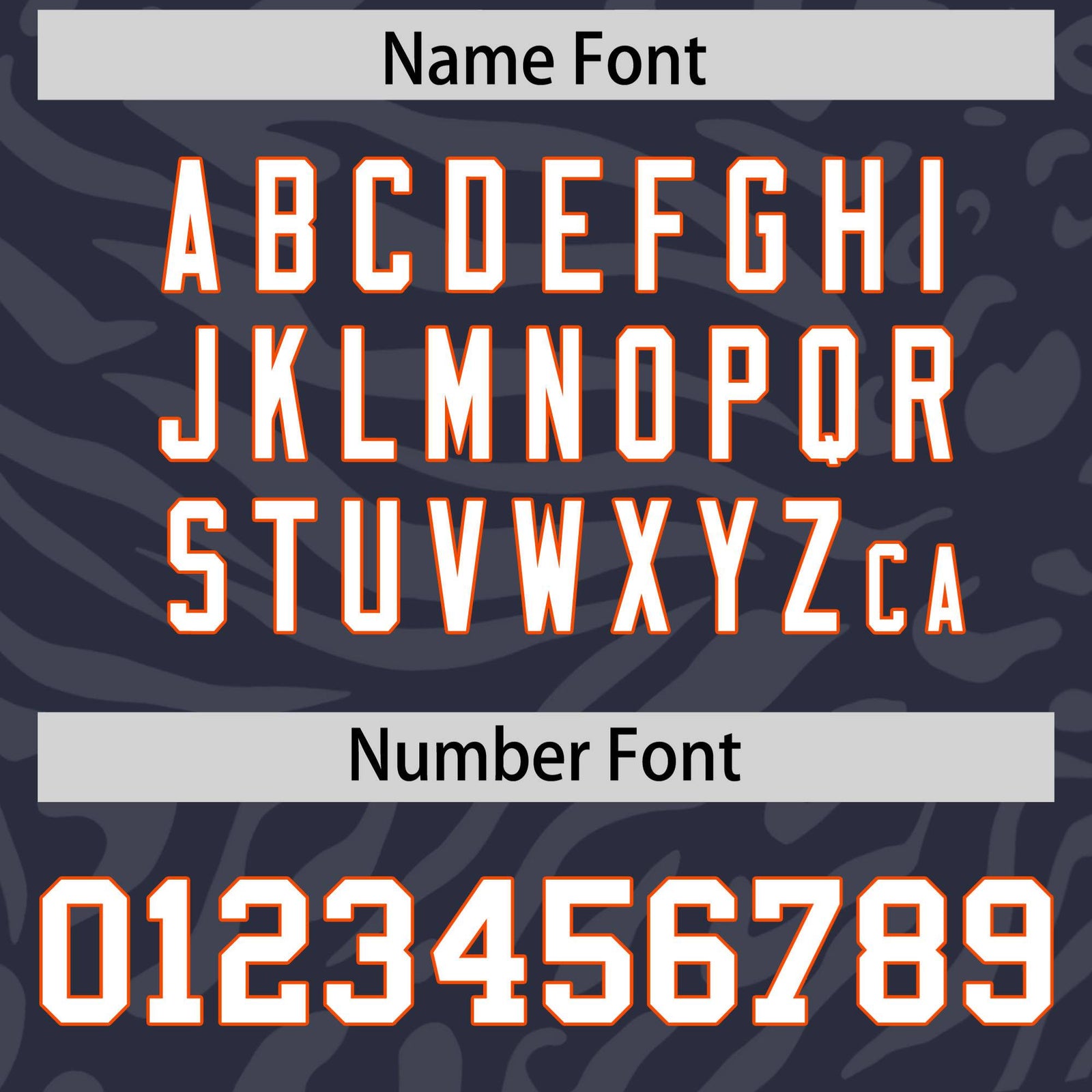 Custom Navy Orange-White Mesh Zebra Style Football Jersey