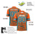 Custom Orange Aqua-Gray Mesh Zebra Style Football Jersey