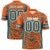 Custom Orange Aqua-Gray Mesh Zebra Style Football Jersey