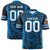 Custom Black Powder Blue-White Mesh Zebra Style Football Jersey