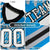 Custom Black Powder Blue-White Mesh Zebra Style Football Jersey