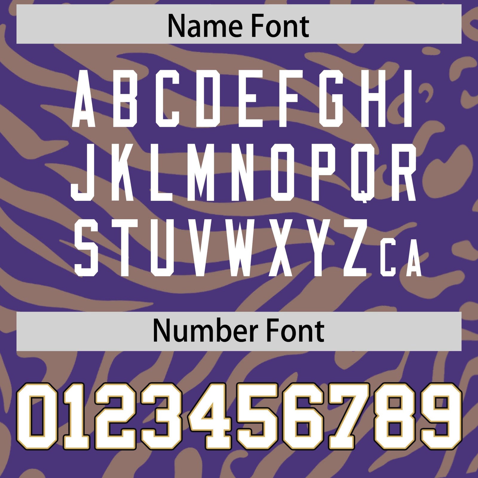 Custom Purple Old-Gold White Mesh Zebra Style Football Jersey