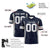 Custom Navy Gray-White Mesh Zebra Style Football Jersey