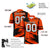 Custom Orange-Black Mesh Scratch Football Jersey