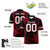 Custom Black-Crimson Mesh Scratch Football Jersey