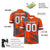 Custom Orange-Gray Mesh Scratch Football Jersey