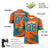 Custom Orange-Aqua Mesh Scratch Football Jersey