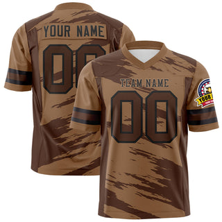 Camiseta de fútbol rasguño de malla marrón claro personalizada