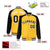 Custom Yellow Black-White Bomber Raglan Sleeves Varsity Letterman Jacket