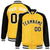 Custom Yellow Black-White Bomber Raglan Sleeves Varsity Letterman Jacket