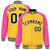 Custom Yellow Pink Black Bomber Raglan Sleeves Varsity Letterman Jacket