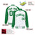 Custom White Neon-Green Bomber Raglan Sleeves Varsity Letterman Jacket