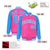 Custom Pink Blue-White Bomber Raglan Sleeves Varsity Letterman Jacket