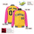 Custom Yellow Pink Black Bomber Raglan Sleeves Varsity Letterman Jacket