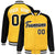 Custom Yellow Black-White Bomber Raglan Sleeves Varsity Letterman Jacket