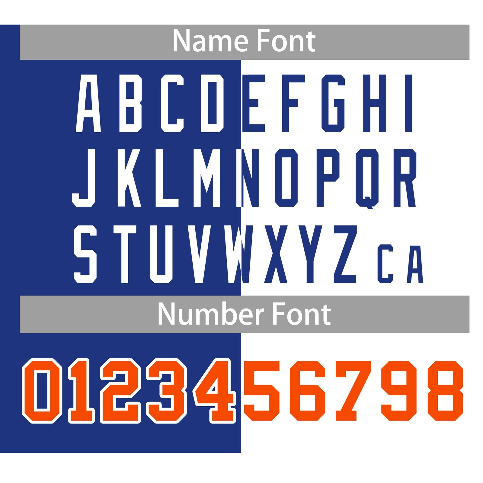 Custom Royal Blue Orange White Bomber Full-Snap Varsity Letterman Split Fashion Jacket